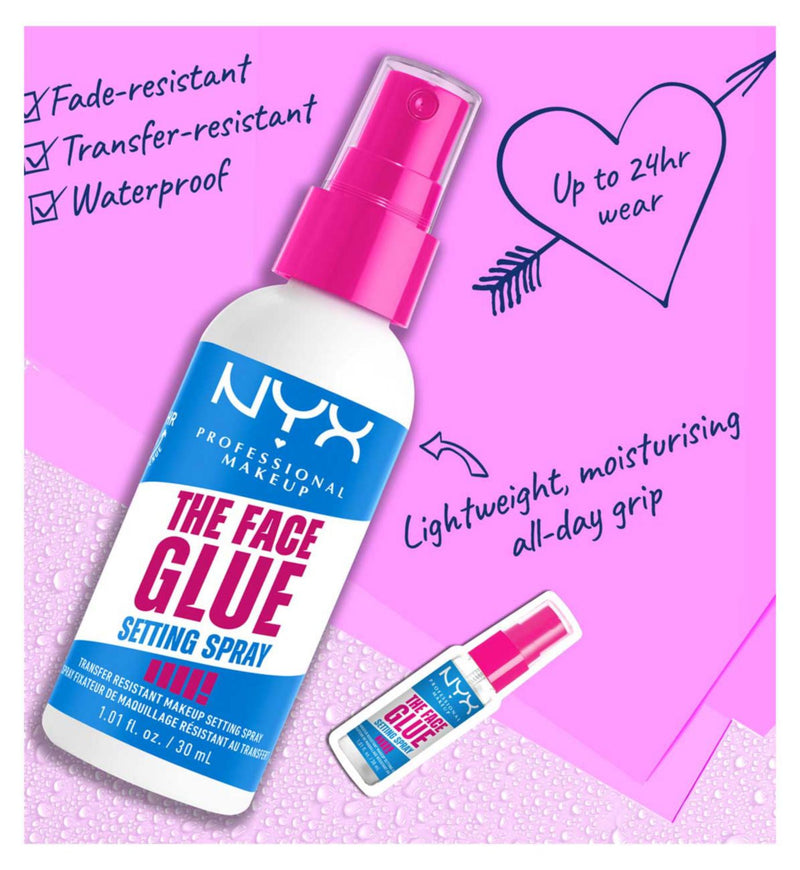 Nyx Professional Makeup The Face Glue Setting Spray 60ml, imported from the UK