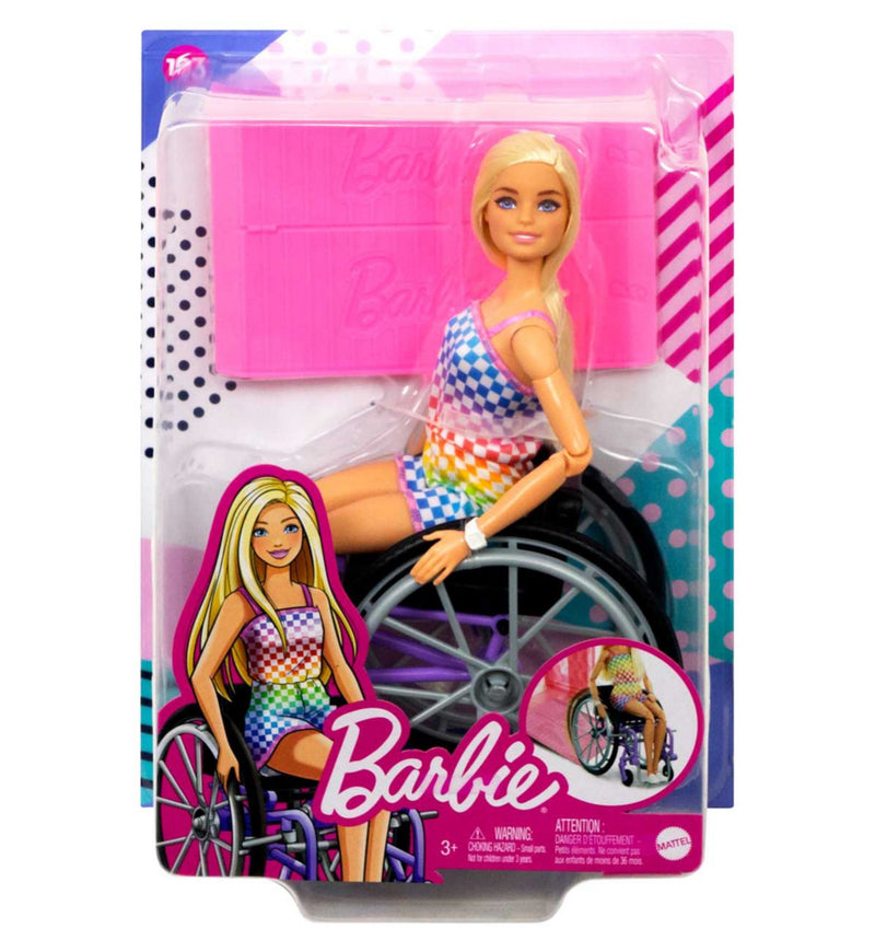 Barbie Wheelchair Doll Blonde Hair Fashionista Style - British product