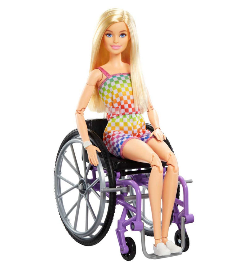 Barbie Wheelchair Doll Blonde Hair Fashionista Style - British product