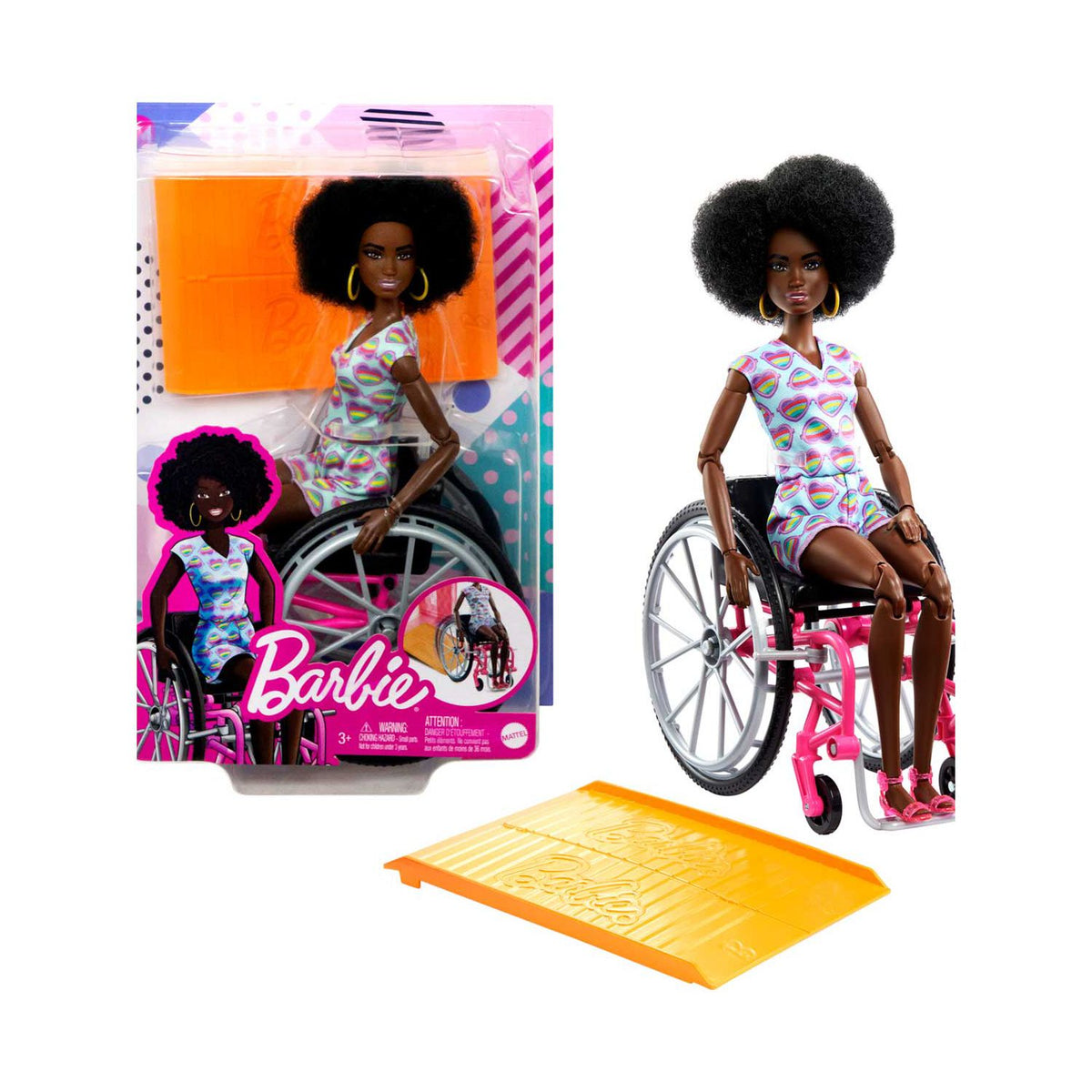 Barbie Wheelchair Doll Black Hair Style - British product