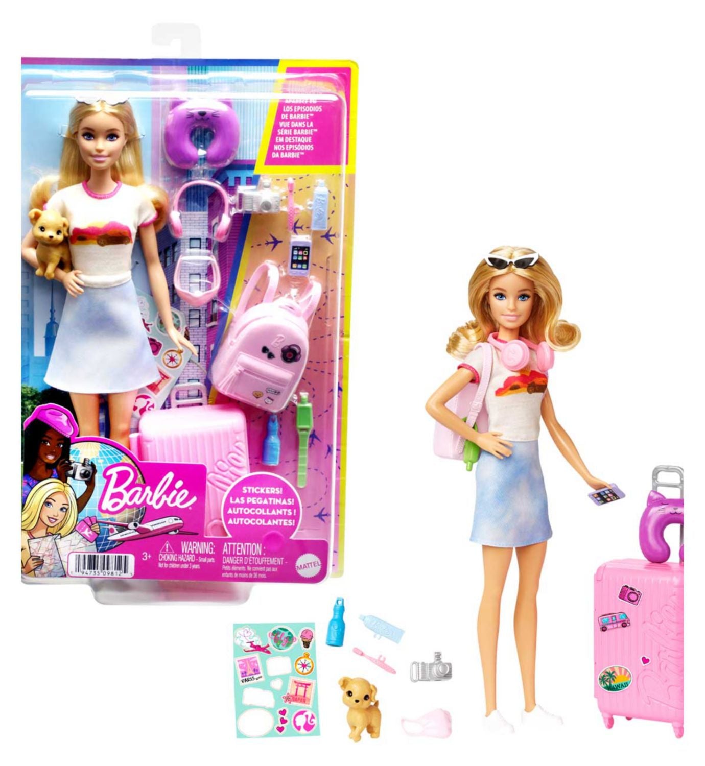 Barbie Travel Doll with Puppy Set - British product