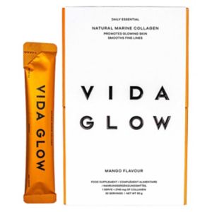 VIDA GLOW marine collagen supplement Mango sachets 30 x 3g (British brand)