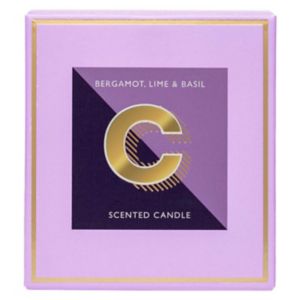 Landon Tyler alphabet candle letter C Bergamot Lime Basil 140g, UK version