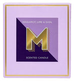 Landon Tyler Alphabet Candle Letter M Bergamot Lime  Basil 140g