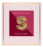 Landon Tyler Alphabet Candle Letter S Bergamot Lime  Basil 140g
