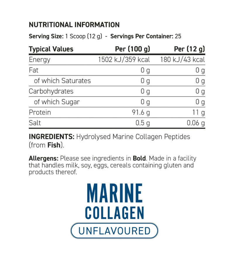 Applied Nutrition marine collagen powder unflavoured 300g - British product