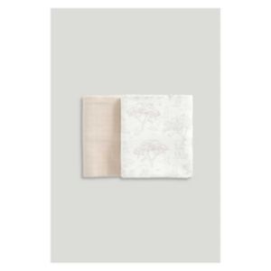Mothercare Muslin Blankets Neutral 2-Pack 90x100cm, imported from the UK