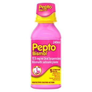 Pepto-Bismol oral suspension 240ml, imported from the UK