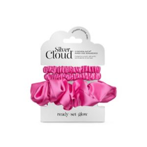 Silver Cloud fuchsia satin scrunchies 3 pack (British brand)