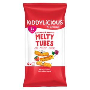 Kiddylicious Strawberry Melty Tubes Baby Snack 10g 4s