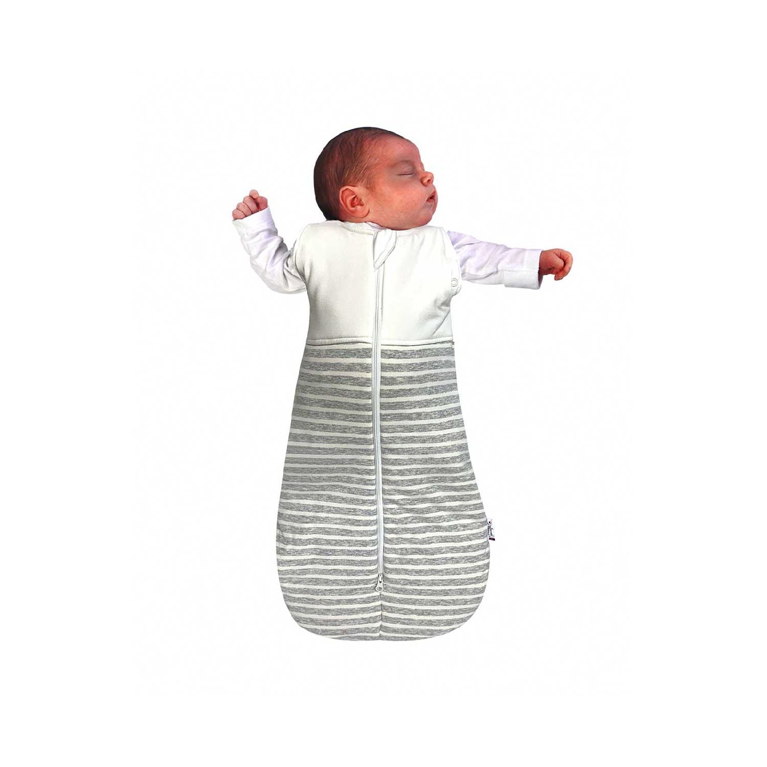 Sweet Dreamers Baby Sleeping Bag White Grey Stripes 2.5 tog (British brand)