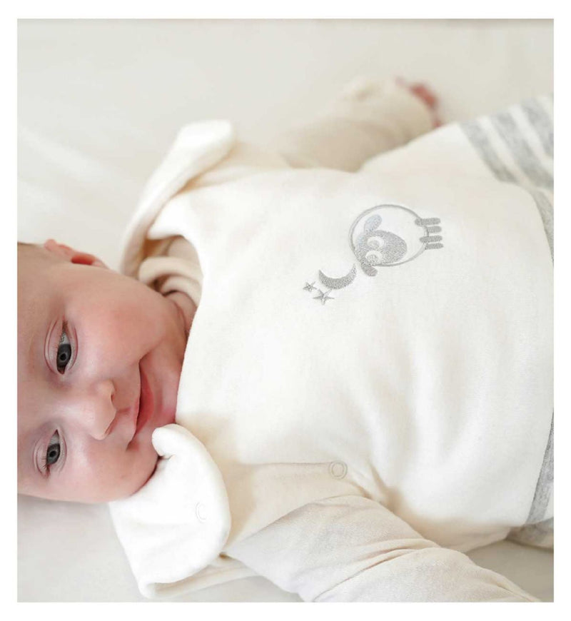 Sweet Dreamers Baby Sleeping Bag White Grey Stripes 2.5 tog (British brand)