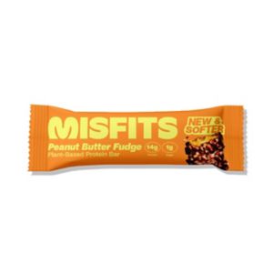 Misfits Peanut Butter Fudge Protein Bar 50g, imported from the UK