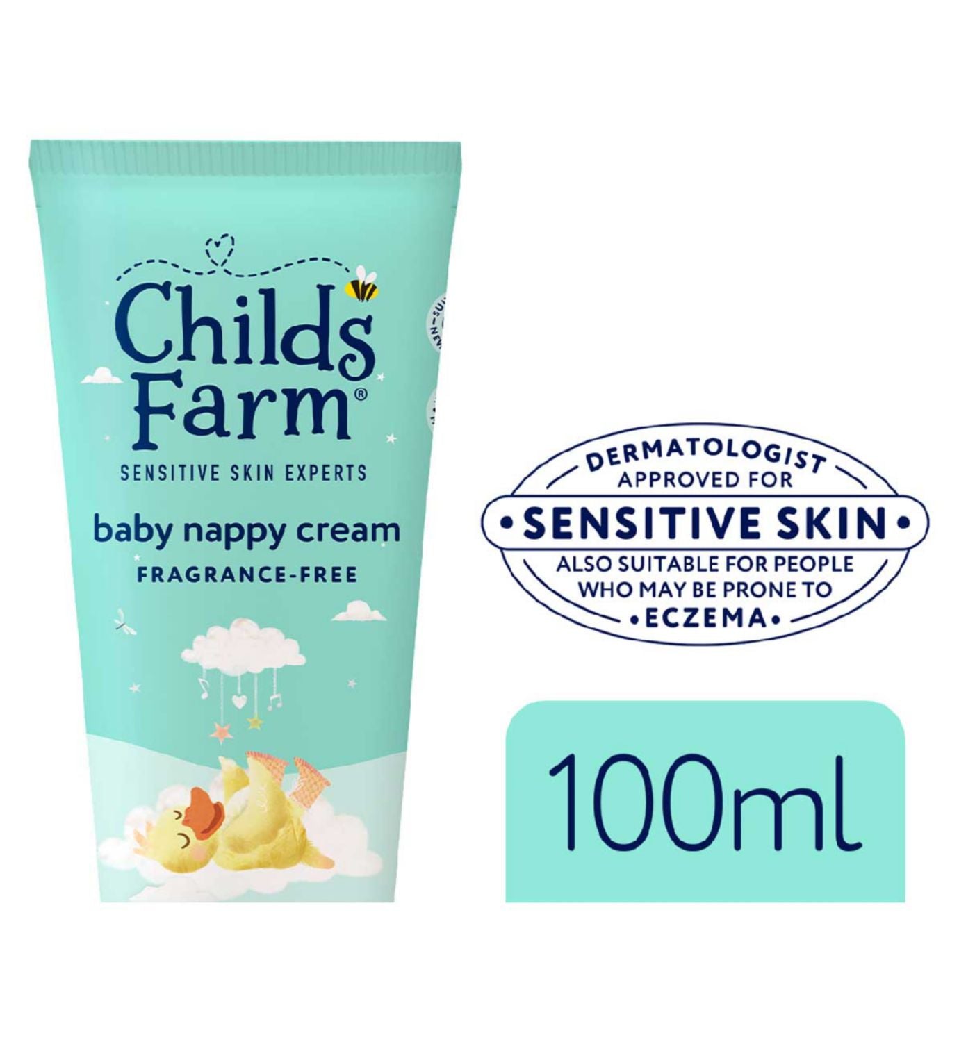 Childs Farm Baby Nappy Cream Fragrance Free 100ml - British product