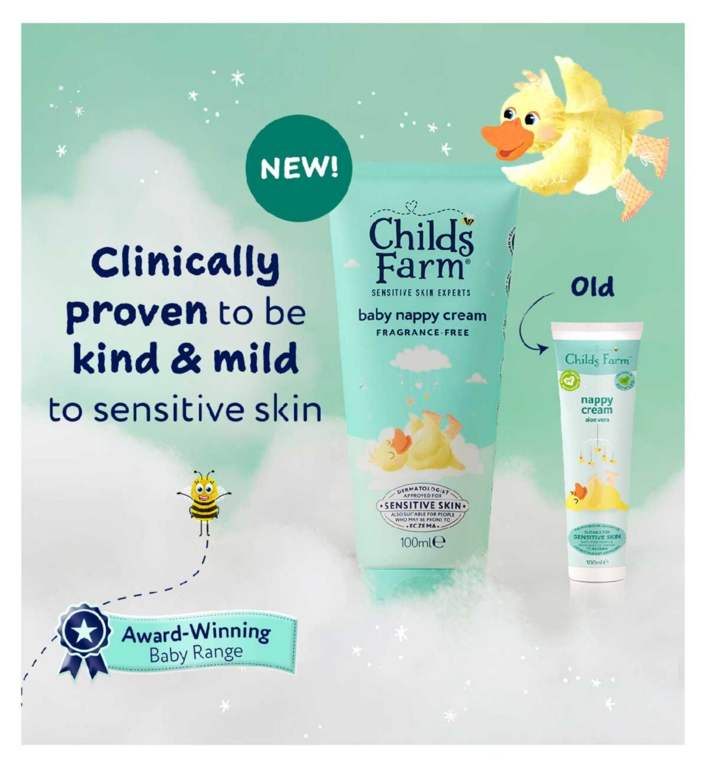 Childs Farm Baby Nappy Cream Fragrance Free 100ml - British product