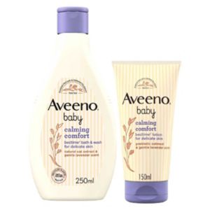 Aveeno Baby Calming Comfort Bedtime Lotion 150ml Bath Wash 250ml - British product