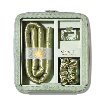 Silk Addict Heatless Curler Set Olive Green One Size Hair Tool