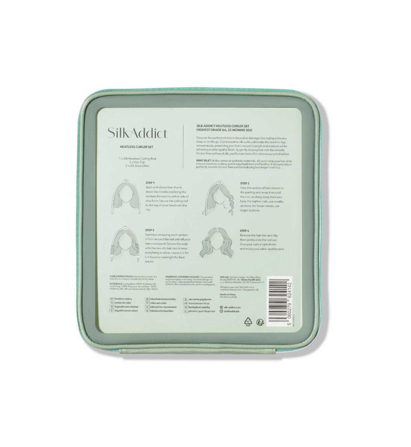 Silk Addict Heatless Curler Set Olive Green One Size (British brand)