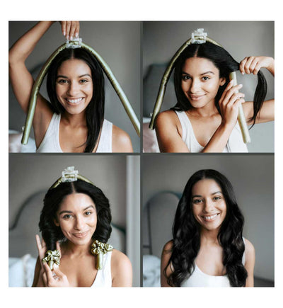 Silk Addict Heatless Curler Set Olive Green One Size Hair Tool