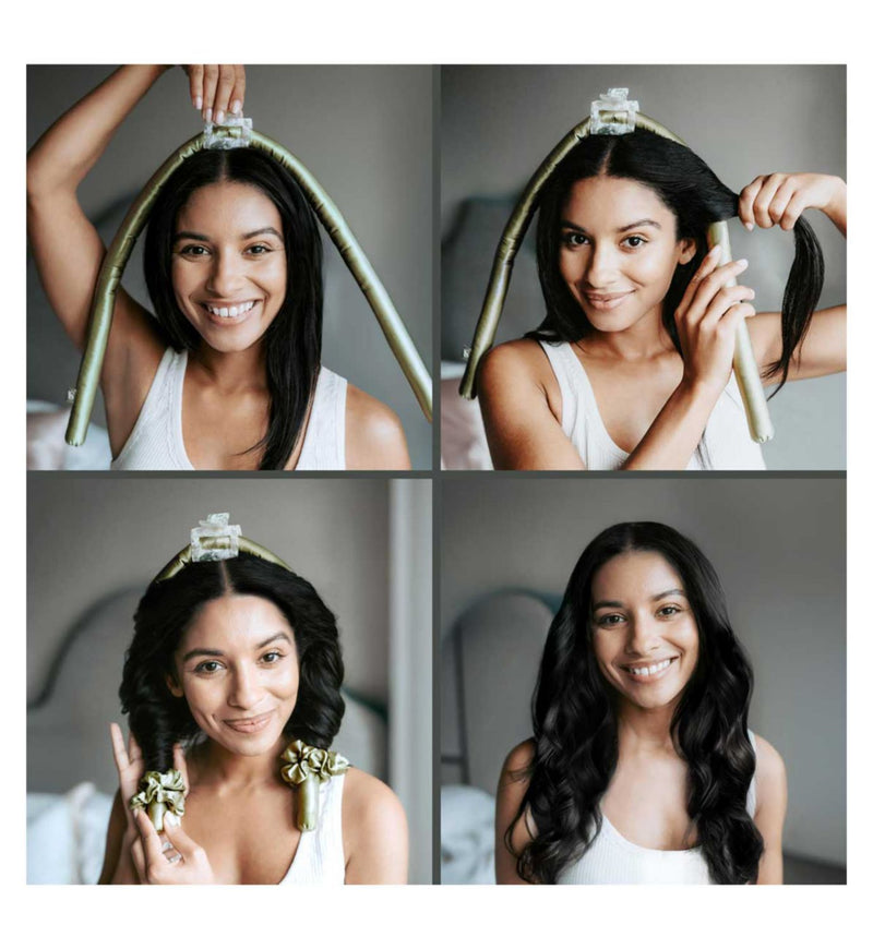 Silk Addict Heatless Curler Set Olive Green One Size (British brand)