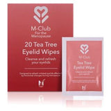 M-Club Tea Tree Eyelid Wipes x20, imported from the UK