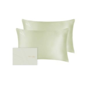 Silk Addict Mulberry Silk Pillowcase Olive Green Twin Pack 75x50cm