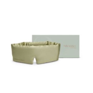 Silk Addict mulberry silk sleep mask olive green (British brand)