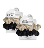 Silver Cloud Mixed Satin Scrunchies Four Pack