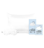Silver Cloud White Fluffy Eye Mask and White Pillowcase