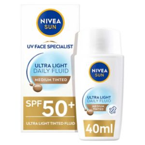 NIVEA SUN tinted face fluid medium SPF50+ 40ml, imported from the UK