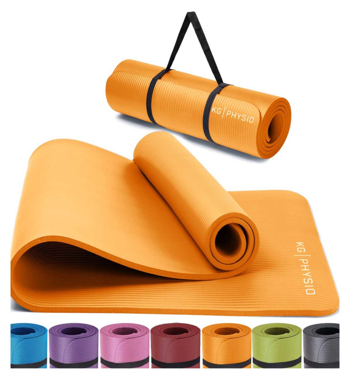 KG Physio Yoga Mat 8mm Thick Orange 183cm x 60cm, UK version