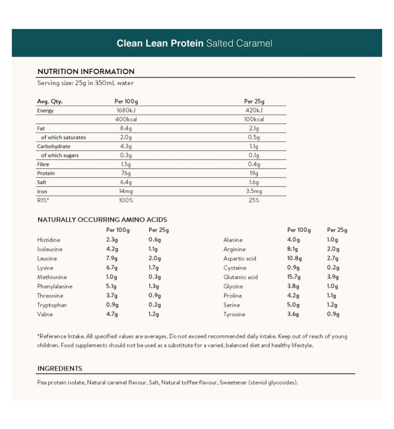 Nuzest Pea Protein Powder Salted Caramel 250g, imported from the UK
