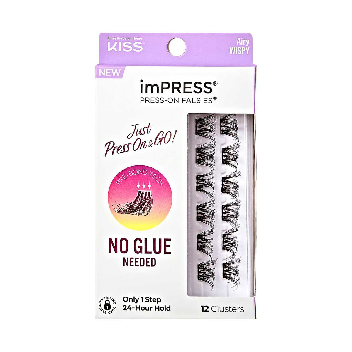 KISS imPRESS press on false eyelashes airy 10s lash clusters, UK version