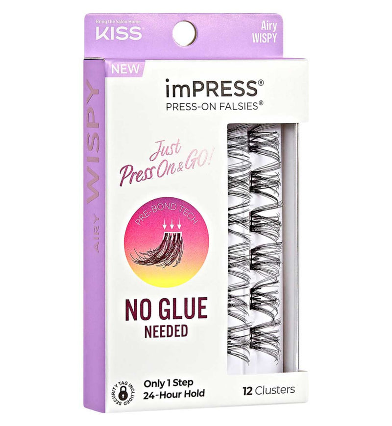 KISS imPRESS press on false eyelashes airy 10s lash clusters, UK version