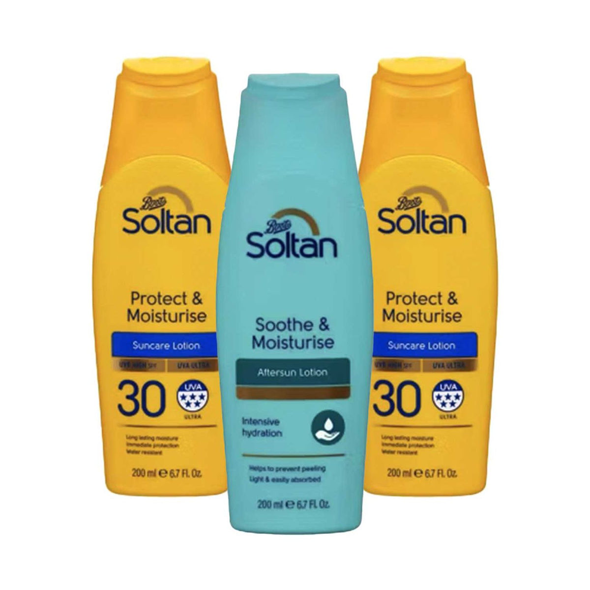 Soltan SPF30 Protect Moisturise Lotion Aftersun Bundle (British brand)