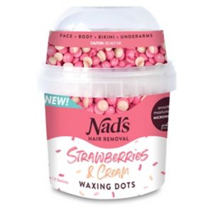 Nads Waxing Dots Strawberries & Cream Scent Hard Wax 200g, UK version
