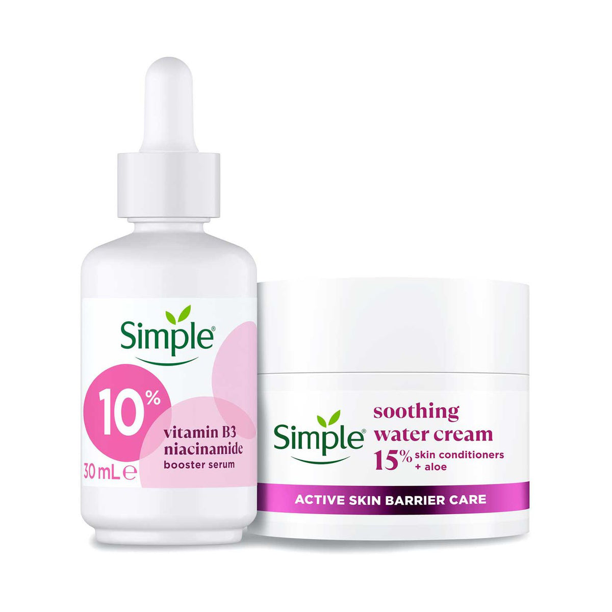 Simple Active Barrier Moisturiser and Serum Bundle 50ml 30ml (British brand)