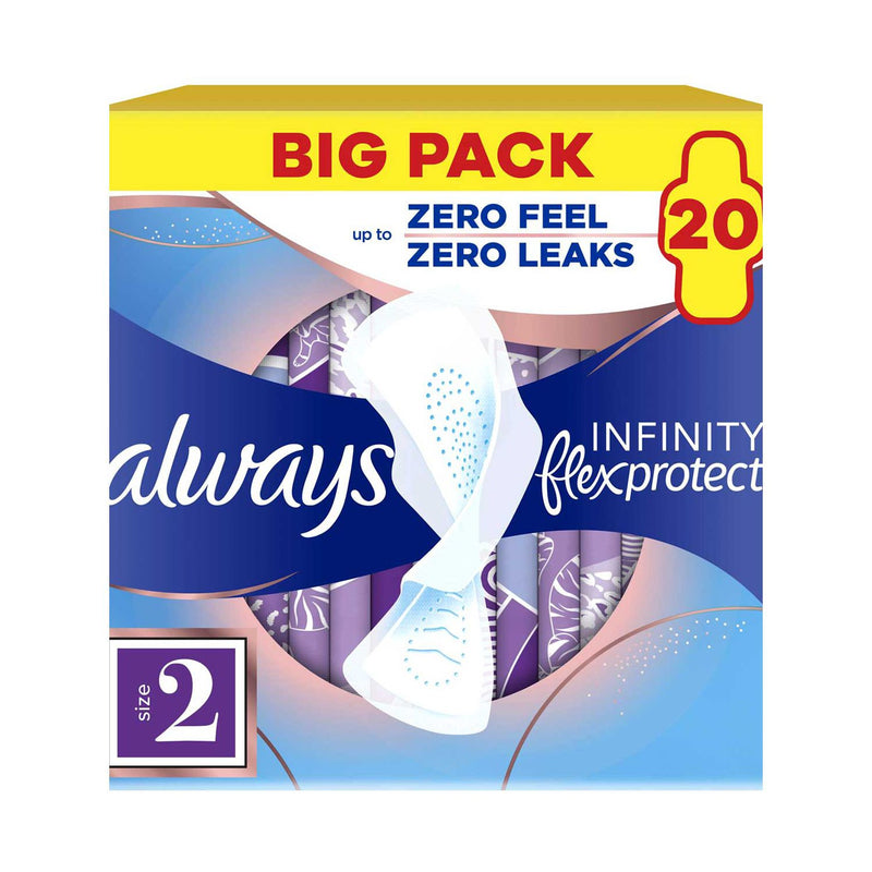 Always Infinity FlexProtect Sanitary Towels Long Size 2 With Wings 20 pads - British product