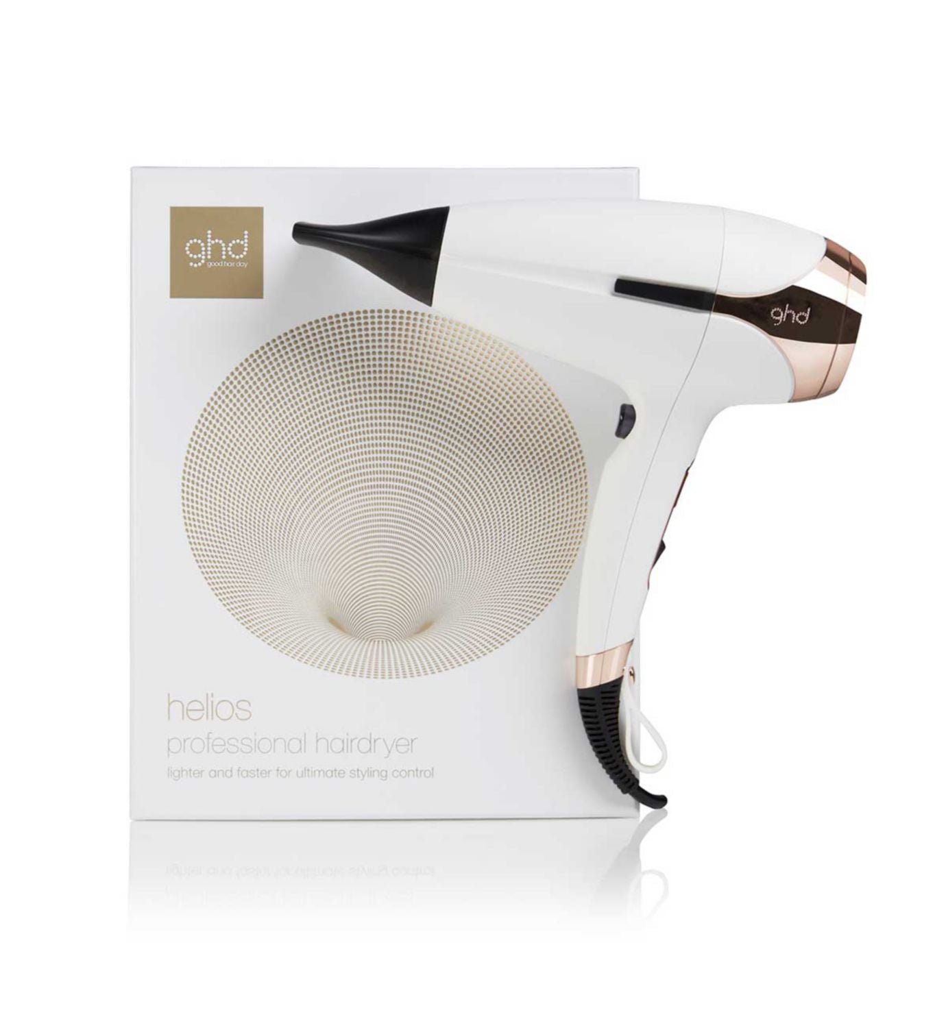 ghd Helios professional hair dryer white finish, UK version