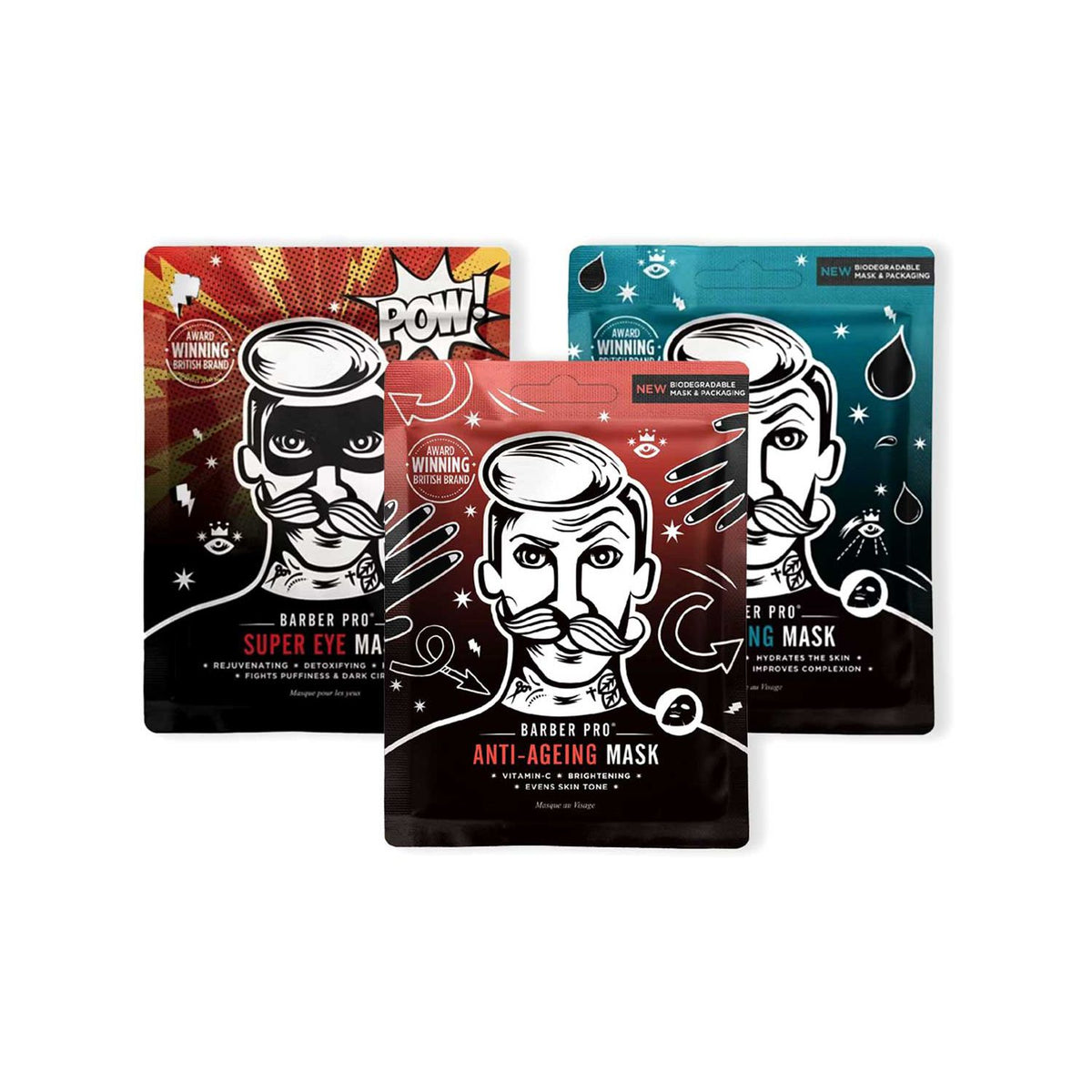 Barber Pro Face & Eye Mask Bundle - British product