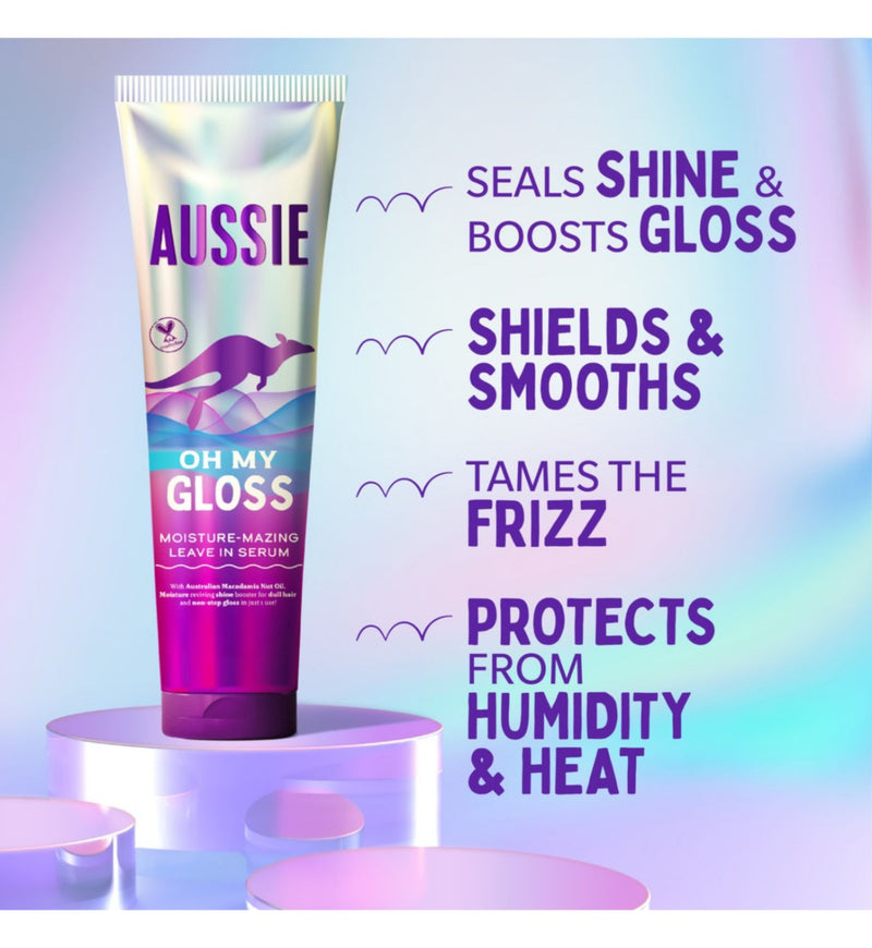 Aussie Oh My Gloss Hair Bundle Shampoo Conditioner Mask Serum - British product