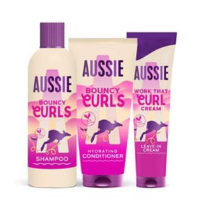 Aussie Bouncy Curls Haircare Bundle Leave In Shampoo Conditioner 3 Products