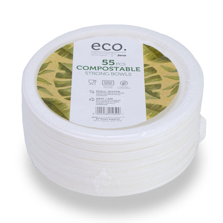 ECO Compostable Strong Bowls 55 Pack