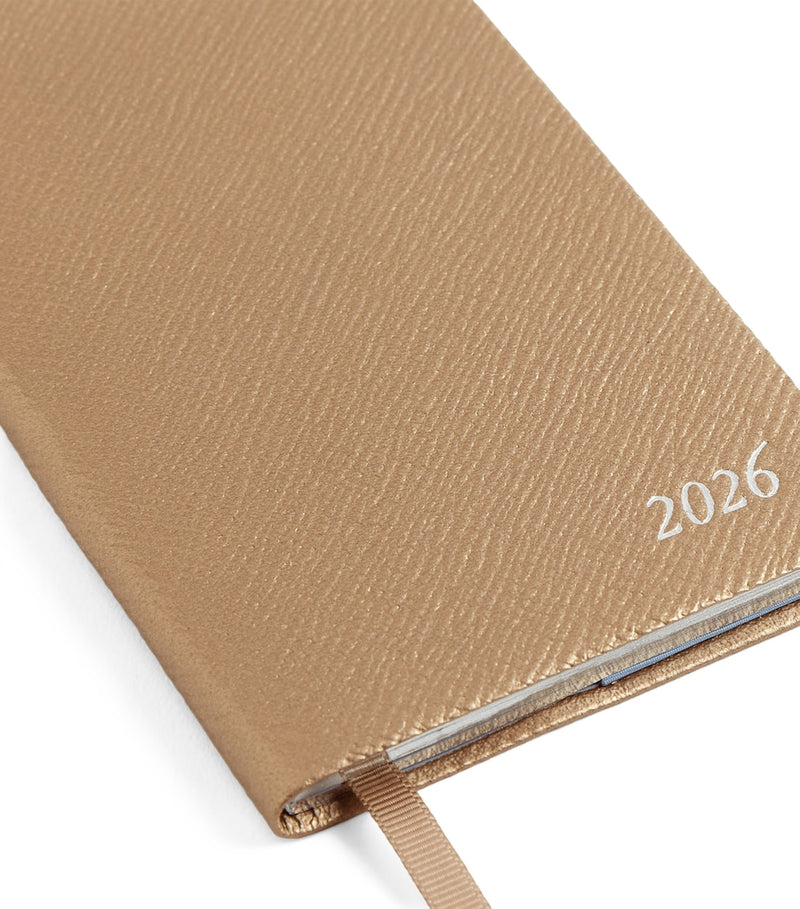 Smythson Panama leather weekly diary 2026, 14cm x 9cm (British brand)