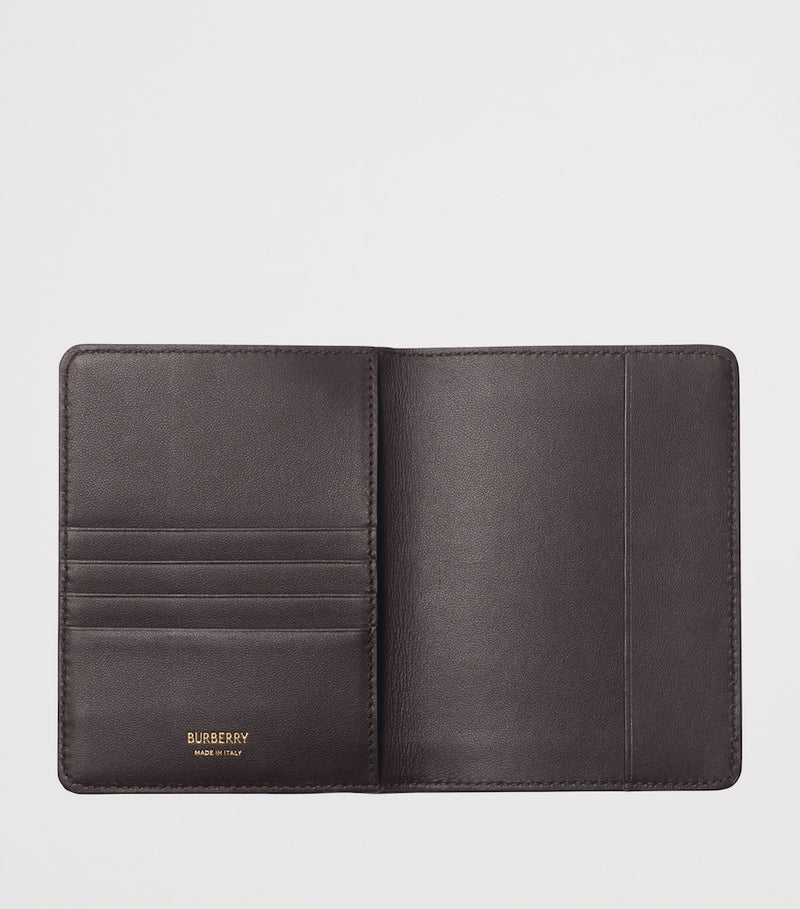 Canvas and Calf Leather Passport Holder with Card Slots 13.5cm x 10cm