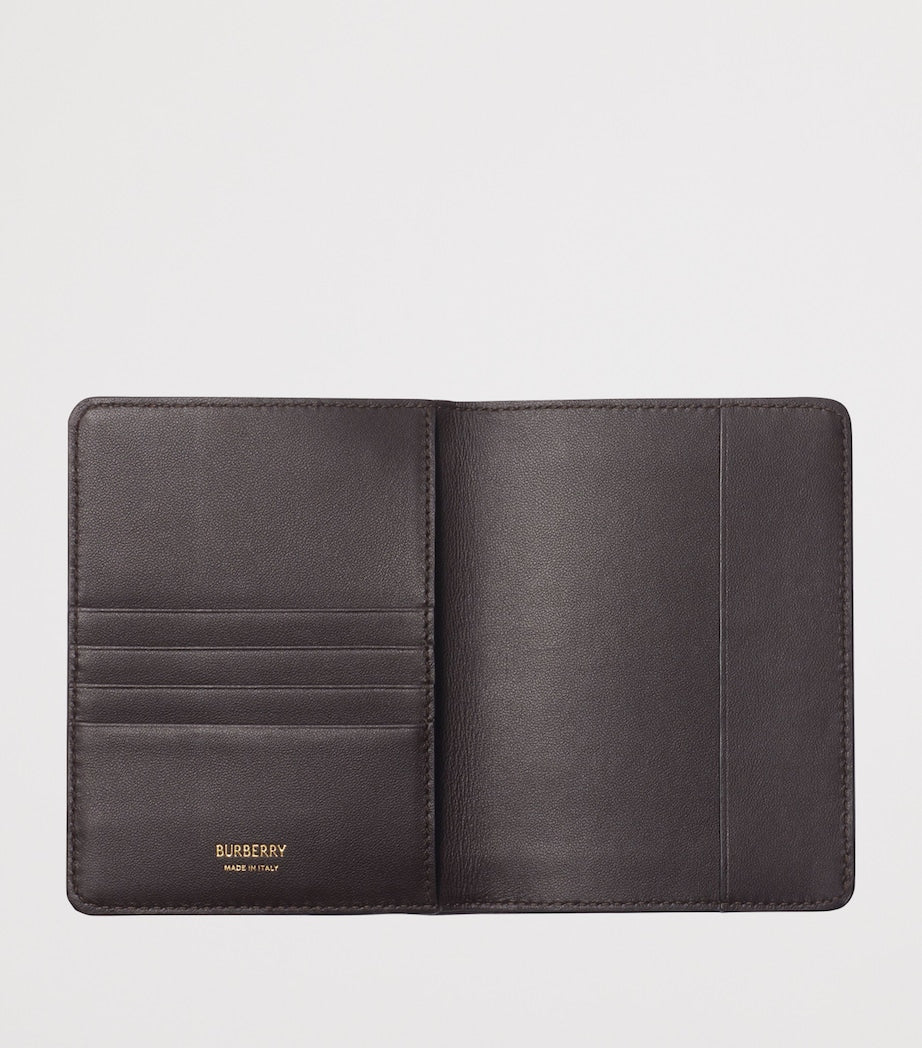Canvas and Calf Leather Passport Holder with Card Slots 13.5cm x 10cm