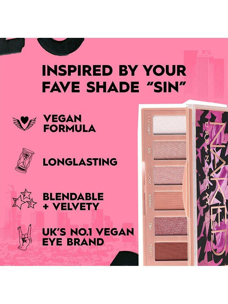 Urban Decay Naked Sin Mini Eyeshadow Palette with blush-toned shades (British brand)
