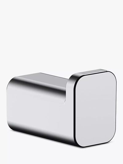 Wall-Mounted Bath Towel Hook with Metal Construction and Concealed Attachment