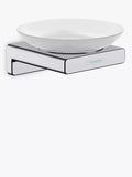 Hansgrohe wall-mounted glass soap dish with metal support, UK version