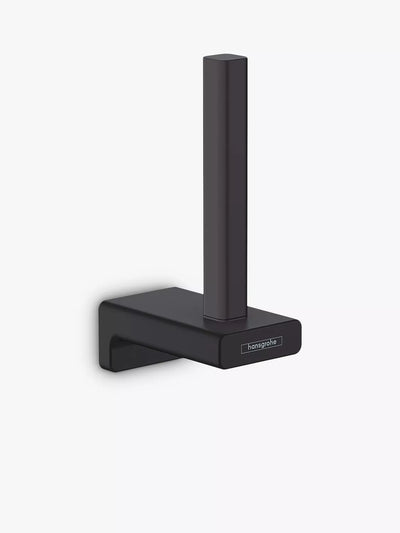 Vertical Wall-Mounted Toilet Roll Holder in Matt Black